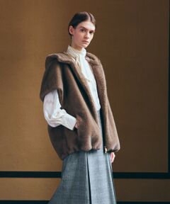 Paul Stuart / ポール・スチュアート マフラー・ショール・スヌード・ストール | 【eclat掲載】シンセティックファーフーディージレ