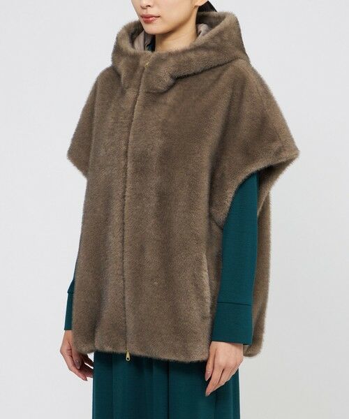 Paul Stuart / ポール・スチュアート マフラー・ショール・スヌード・ストール | 【eclat掲載】シンセティックファーフーディージレ | 詳細4