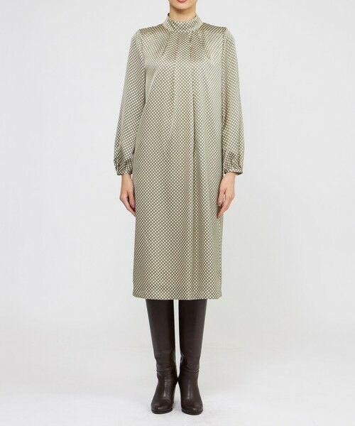 Paul Stuart / ポール・スチュアート ロング・マキシ丈ワンピース | 【ウォッシャブル】デュアルサークルプリント　ワンピース | 詳細4