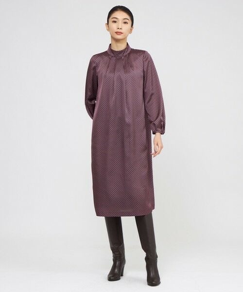 Paul Stuart / ポール・スチュアート ロング・マキシ丈ワンピース | 【ウォッシャブル】デュアルサークルプリント　ワンピース | 詳細1