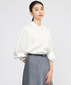 Paul Stuart / ポール・スチュアート シャツ・ブラウス | 【ウォッシャブル】ストレッチダブルサテン　ブラウス