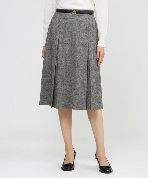 Paul Stuart / ポール・スチュアート スカート | グレンチェック スカート(ライトグレー)