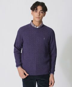 Paul Stuart / ポール・スチュアート ニット・セーター | メランジケーブルクルーネックセーター