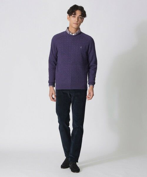 Paul Stuart / ポール・スチュアート ニット・セーター | メランジケーブルクルーネックセーター | 詳細3