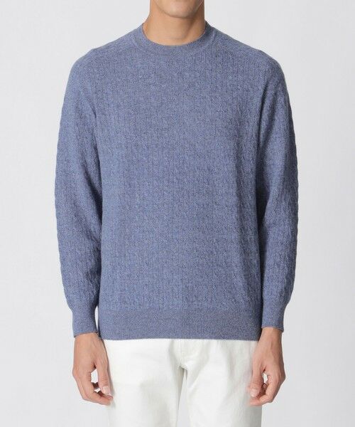 Paul Stuart / ポール・スチュアート ニット・セーター | メランジケーブルクルーネックセーター | 詳細5