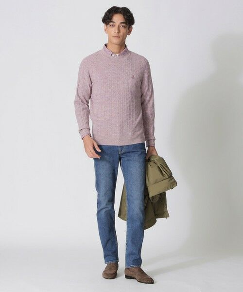 Paul Stuart / ポール・スチュアート ニット・セーター | メランジケーブルクルーネックセーター | 詳細1