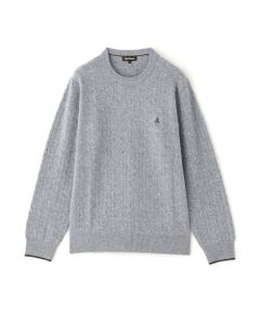 Paul Stuart / ポール・スチュアート ニット・セーター | 【WEB・一部店舗限定】ミニケーブル柄クルーネックセーター