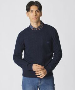 Paul Stuart / ポール・スチュアート ニット・セーター | 【WEB・一部店舗限定】ミニケーブル柄クルーネックセーター