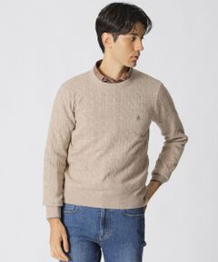Paul Stuart / ポール・スチュアート ニット・セーター | 【WEB・一部店舗限定】ミニケーブル柄クルーネックセーター