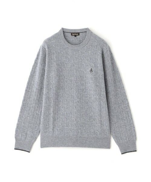 Paul Stuart / ポール・スチュアート ニット・セーター | 【WEB・一部店舗限定】ミニケーブル柄クルーネックセーター(グレー系1)