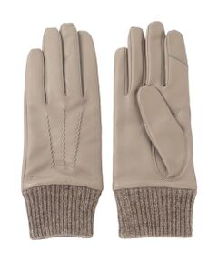 Paul Stuart / ポール・スチュアート 手袋 | 【WEB限定】レザーニットコンビグローブ