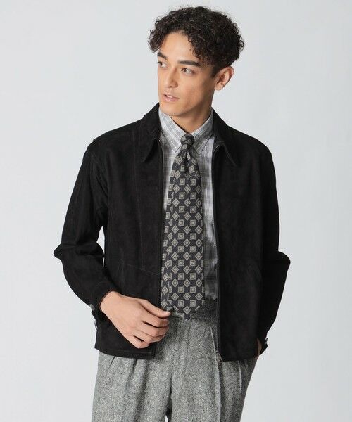 Paul Stuart / ポール・スチュアート ブルゾン | 【数量限定】【COLLECTION LINE】スエードレザージャケット（ブラック）