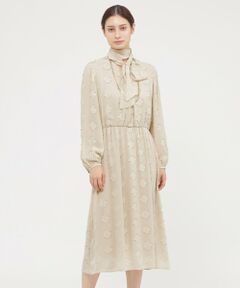 Paul Stuart / ポール・スチュアート ロング・マキシ丈ワンピース | ラメカットジャカード　ワンピース