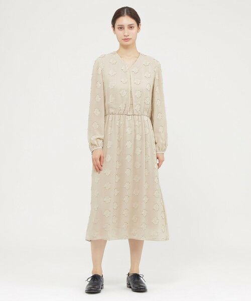 Paul Stuart / ポール・スチュアート ロング・マキシ丈ワンピース | ラメカットジャカード　ワンピース | 詳細1