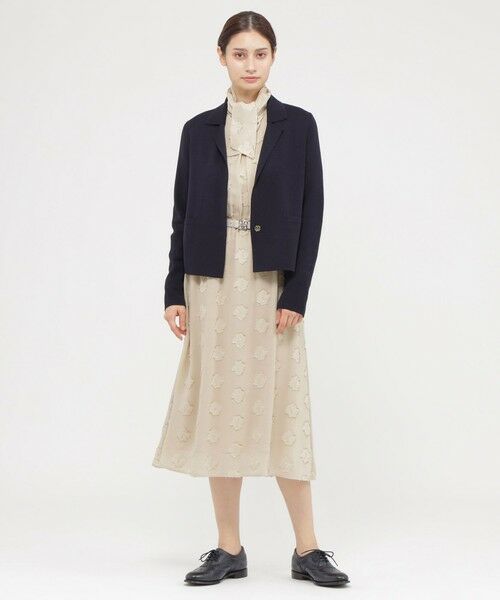 Paul Stuart / ポール・スチュアート ロング・マキシ丈ワンピース | ラメカットジャカード　ワンピース | 詳細2