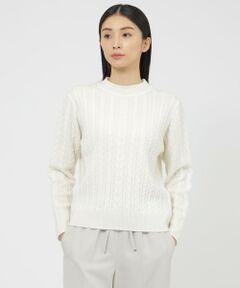 Paul Stuart / ポール・スチュアート ニット・セーター | ウールカシミヤケーブル　プルオーバー