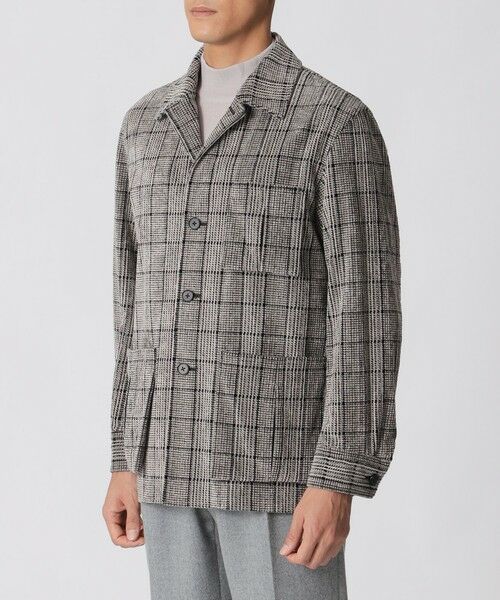 Paul Stuart / ポール・スチュアート ブルゾン | 【数量限定】「COLLECTION LINE」グレナカートチェック柄 コットンベロア チョアジャケット | 詳細3