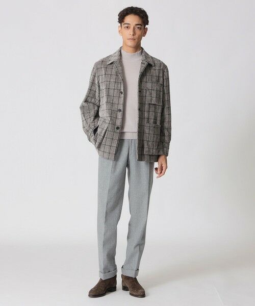 Paul Stuart / ポール・スチュアート ブルゾン | 【数量限定】「COLLECTION LINE」グレナカートチェック柄 コットンベロア チョアジャケット | 詳細1