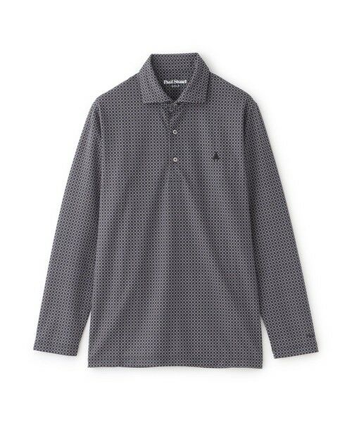Paul Stuart / ポール・スチュアート カットソー | 【GOLF】ジオメトリックプリント・ポロ（グレー系4）