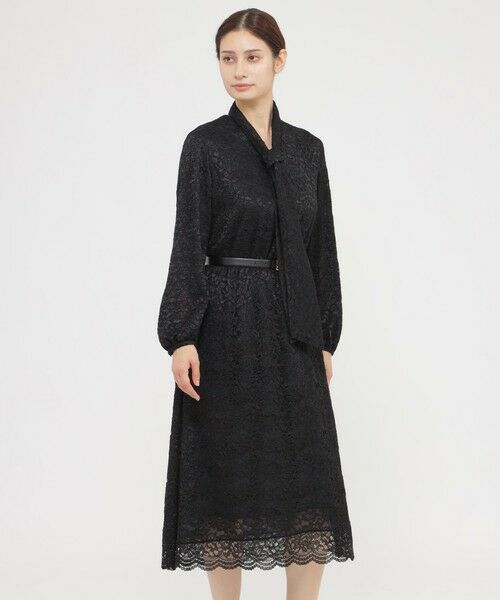 Paul Stuart / ポール・スチュアート ロング・マキシ丈ワンピース | コードレース ワンピース(ネイビー)