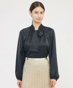 Paul Stuart / ポール・スチュアート シャツ・ブラウス | 【ウォッシャブル/防しわ性】エレガントダブルサテン　ブラウス