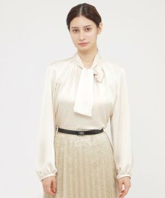 Paul Stuart / ポール・スチュアート シャツ・ブラウス | 【ウォッシャブル/防しわ性】エレガントダブルサテン　ブラウス