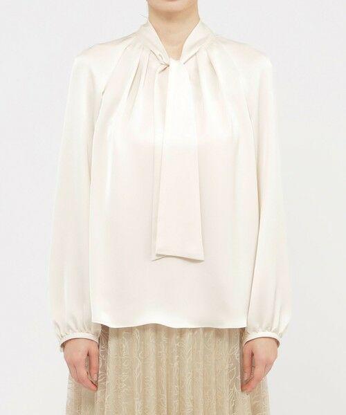 Paul Stuart / ポール・スチュアート シャツ・ブラウス | 【ウォッシャブル/防しわ性】エレガントダブルサテン　ブラウス | 詳細4