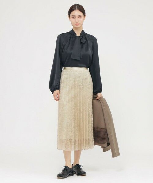 Paul Stuart / ポール・スチュアート シャツ・ブラウス | 【ウォッシャブル/防しわ性】エレガントダブルサテン　ブラウス | 詳細2