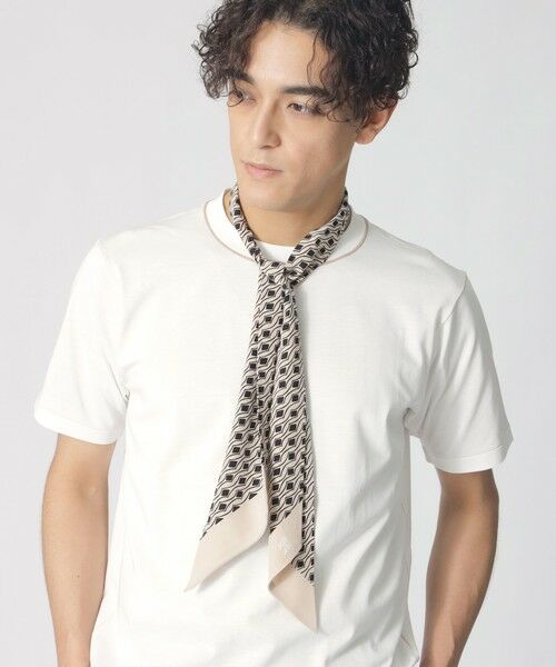 Paul Stuart / ポール・スチュアート マフラー・ショール・スヌード・ストール | 【COLLECTION LINE】ドットウェーブ柄ストール（ベージュ系）