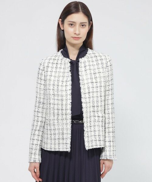 Paul Stuart / ポール・スチュアート その他アウター | プレシャスグリッターツイード ジャケット(ホワイト)