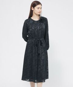 Paul Stuart / ポール・スチュアート ロング・マキシ丈ワンピース | 【ウォッシャブル】シフォンカットジャカード　ワンピース