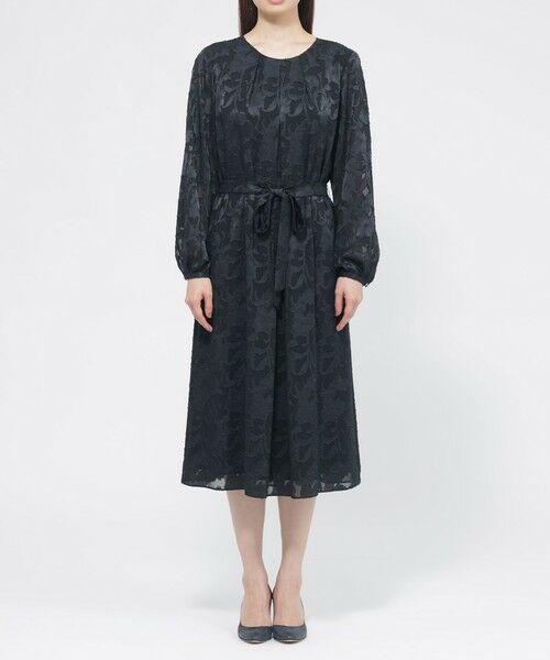 Paul Stuart / ポール・スチュアート ロング・マキシ丈ワンピース | 【ウォッシャブル】シフォンカットジャカード　ワンピース | 詳細4