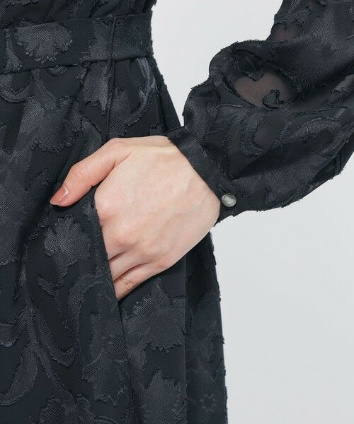 Paul Stuart / ポール・スチュアート ロング・マキシ丈ワンピース | 【ウォッシャブル】シフォンカットジャカード　ワンピース | 詳細8