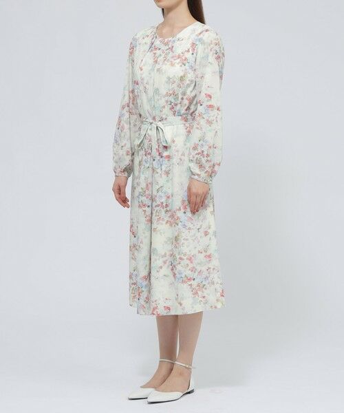 Paul Stuart / ポール・スチュアート ロング・マキシ丈ワンピース | 【ウォッシャブル】ボタニカルブルームプリント　ワンピース | 詳細6