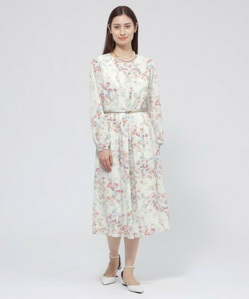 Paul Stuart / ポール・スチュアート ロング・マキシ丈ワンピース | 【ウォッシャブル】ボタニカルブルームプリント　ワンピース | 詳細1