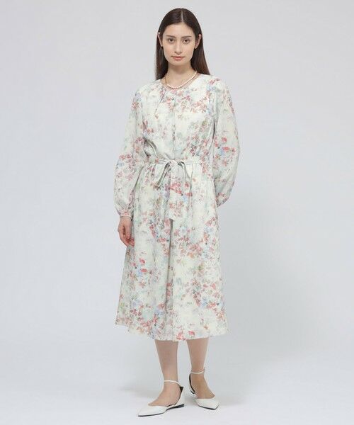 Paul Stuart / ポール・スチュアート ロング・マキシ丈ワンピース | 【ウォッシャブル】ボタニカルブルームプリント　ワンピース | 詳細2