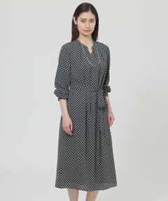 Paul Stuart / ポール・スチュアート ロング・マキシ丈ワンピース | 【ウォッシャブル】格子モノグラムプリント　ワンピース