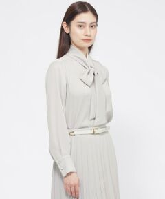 Paul Stuart / ポール・スチュアート シャツ・ブラウス | 【ウォッシャブル/防しわ性】バックサテンジョーゼット　ブラウス