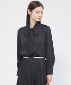 Paul Stuart / ポール・スチュアート シャツ・ブラウス | 【ウォッシャブル/防しわ性】バックサテンジョーゼット　ブラウス