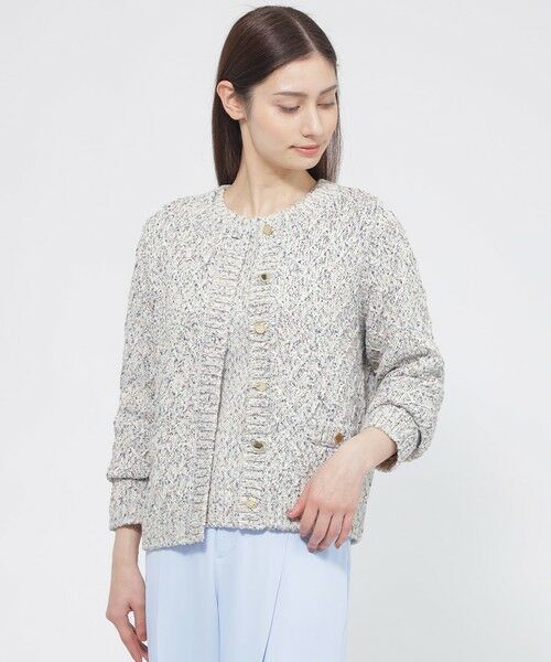 Paul Stuart / ポール・スチュアート ニット・セーター | 【ウォッシャブル】スラブミックスヤーン　カーディガン（オフホワイト）