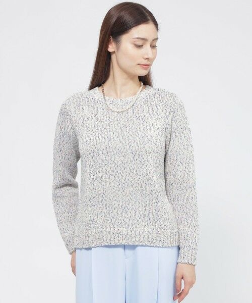 Paul Stuart / ポール・スチュアート ニット・セーター | 【ウォッシャブル】スラブミックスヤーン　プルオーバー（オフホワイト）