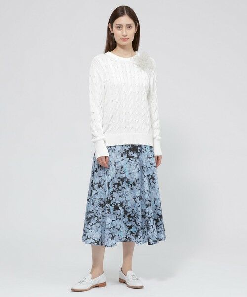 Paul Stuart / ポール・スチュアート スカート | 【ウォッシャブル】ボタニカルブルームプリント　スカート | 詳細3