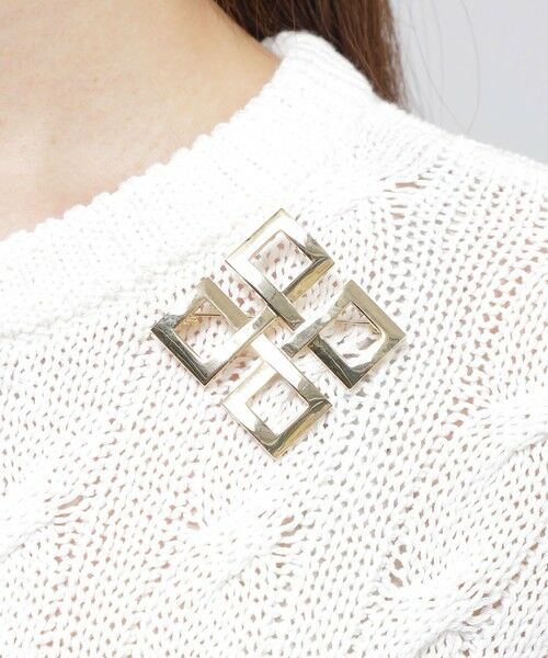 Paul Stuart / ポール・スチュアート アクセサリー | Pモザイクブローチ（ゴールド）