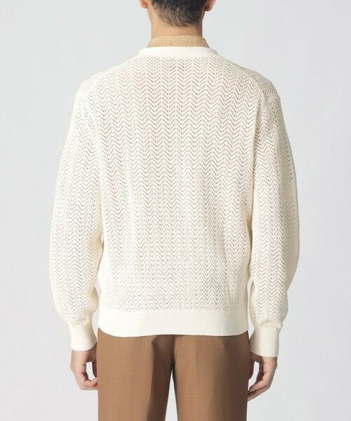 Paul Stuart / ポール・スチュアート ニット・セーター | 【COLLECTION LINE】アイレットヘリンボーン/Vネックカーディガン | 詳細5