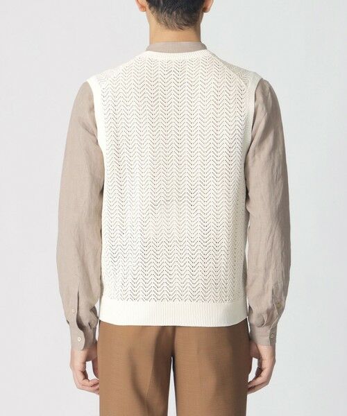 Paul Stuart / ポール・スチュアート ニット・セーター | 【COLLECTION LINE】アイレットヘリンボーン/Vネックベスト | 詳細5