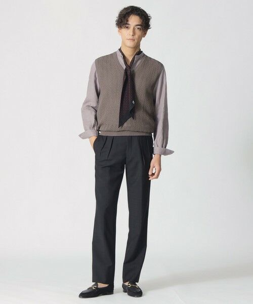 Paul Stuart / ポール・スチュアート ニット・セーター | 【COLLECTION LINE】アイレットヘリンボーン/Vネックベスト | 詳細2