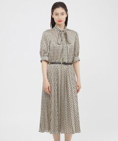 Paul Stuart / ポール・スチュアート ロング・マキシ丈ワンピース | 【ウォッシャブル】スクエアジオメトリック　ワンピース