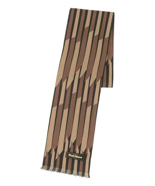Paul Stuart / ポール・スチュアート マフラー・ショール・スヌード・ストール | ジオメトリック柄ミニストール（ブラウン系6）