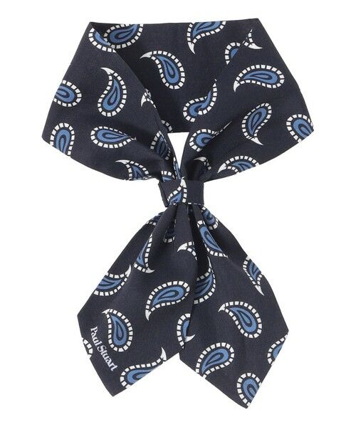 Paul Stuart / ポール・スチュアート マフラー・ショール・スヌード・ストール | 小柄ペイズリー柄クラバティーノ（ネイビー）