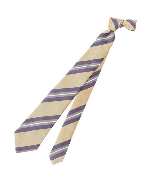 Paul Stuart / ポール・スチュアート ネクタイ | レジメンタルストライプ柄ネクタイ（イエロー系4）